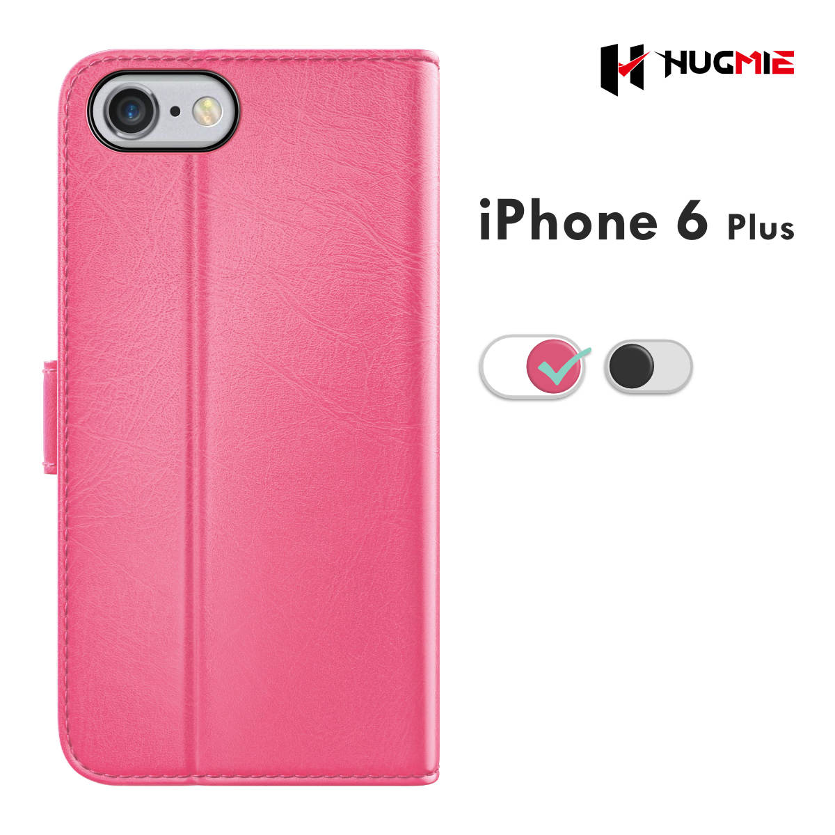 iPhone 6/7/8 Plus Classic Series Folio(Black/Hotpink) - Hugmie